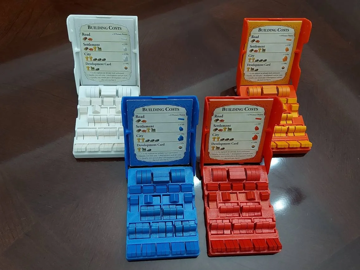 Player Tray for Catan, Seafarers, Cities & Knights - Player Pieces Organizer - 3D Printed