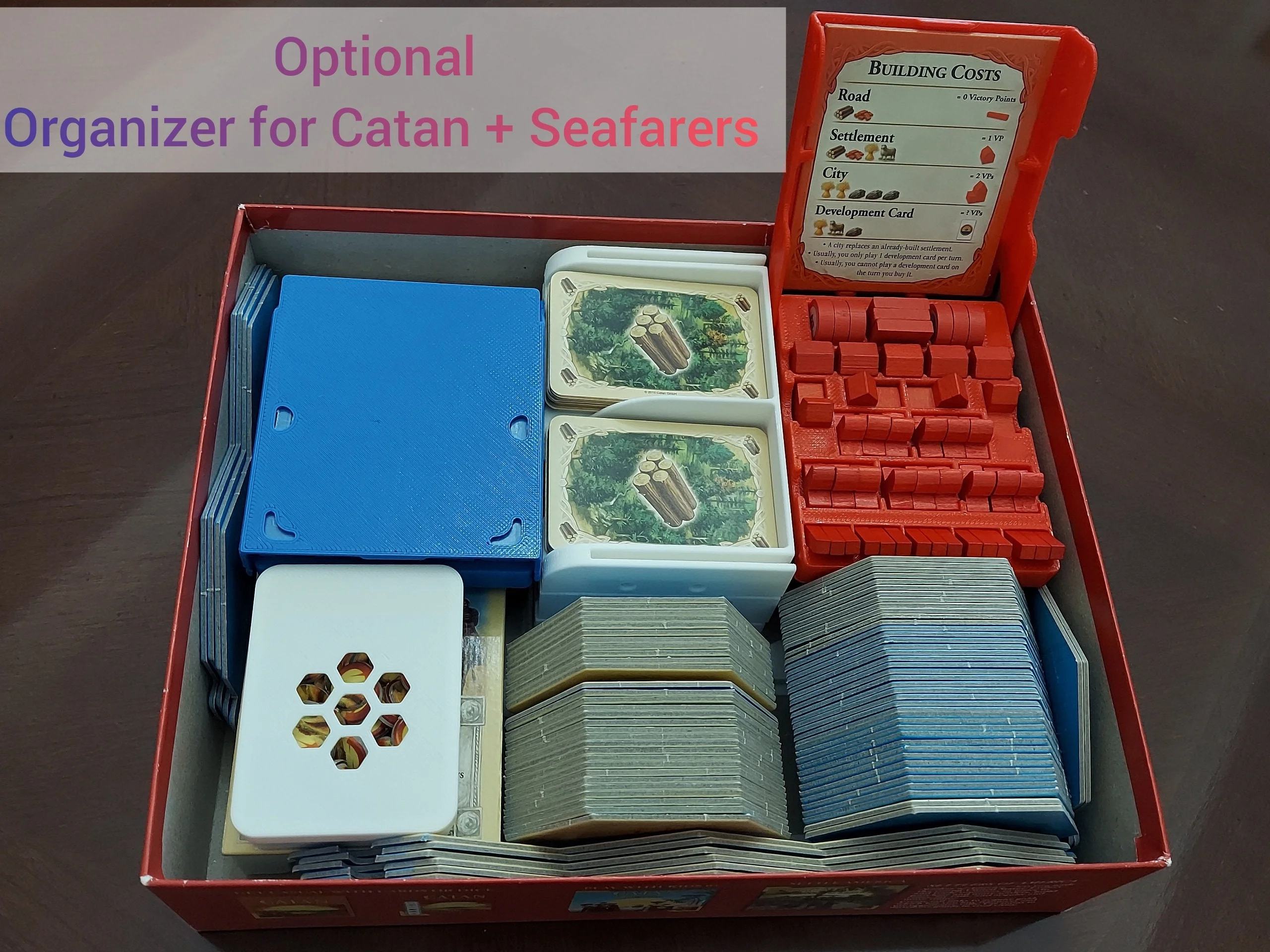 Player Tray for Catan, Seafarers, Cities & Knights - Player Pieces Organizer - 3D Printed - Image 5