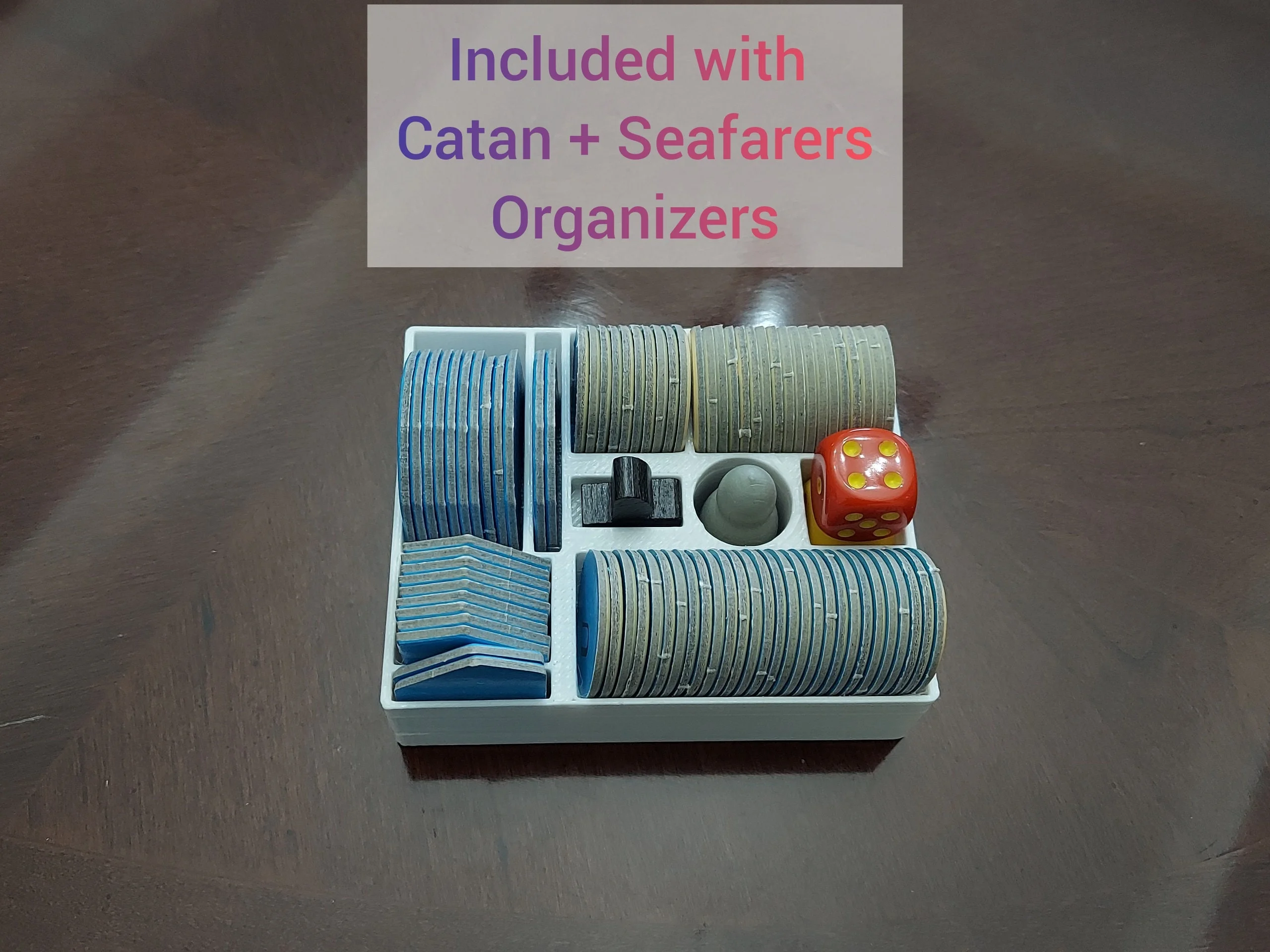 Player Tray for Catan, Seafarers, Cities & Knights - Player Pieces Organizer - 3D Printed - Image 6