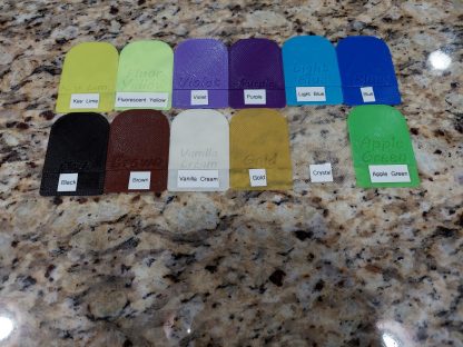 Color swatches of the available colors