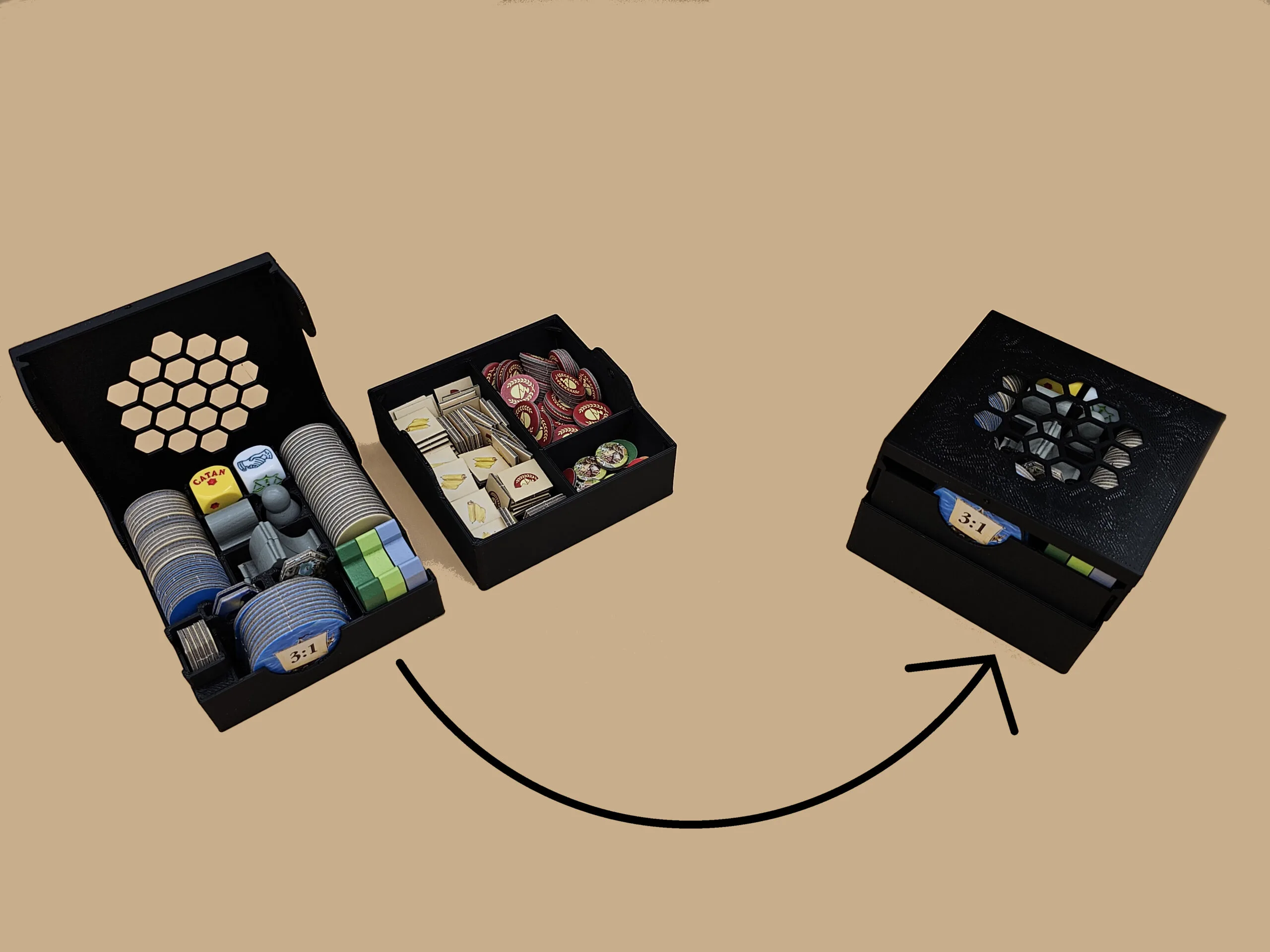 New Organizer for Catan 6e, Cities & Knights, Seafarers, + 6 Player Extensions with Player Trays - Fit 6 Boxes into One - Image 11